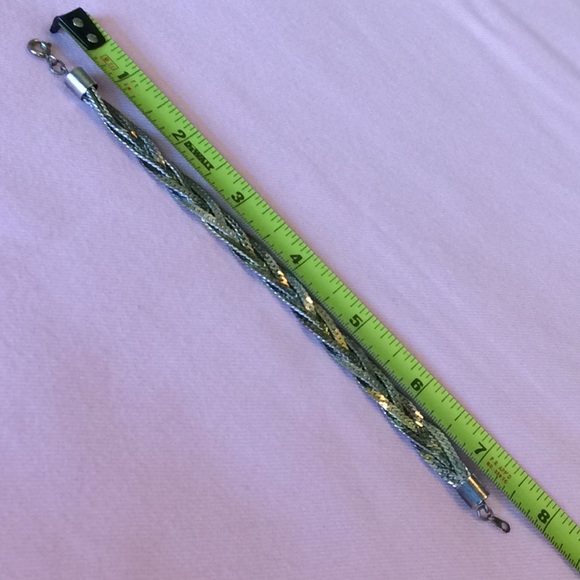 FINAL SALE PRICE Tri-Color Braided Metal Necklace and Bracelet Set - Picture 4 of 5